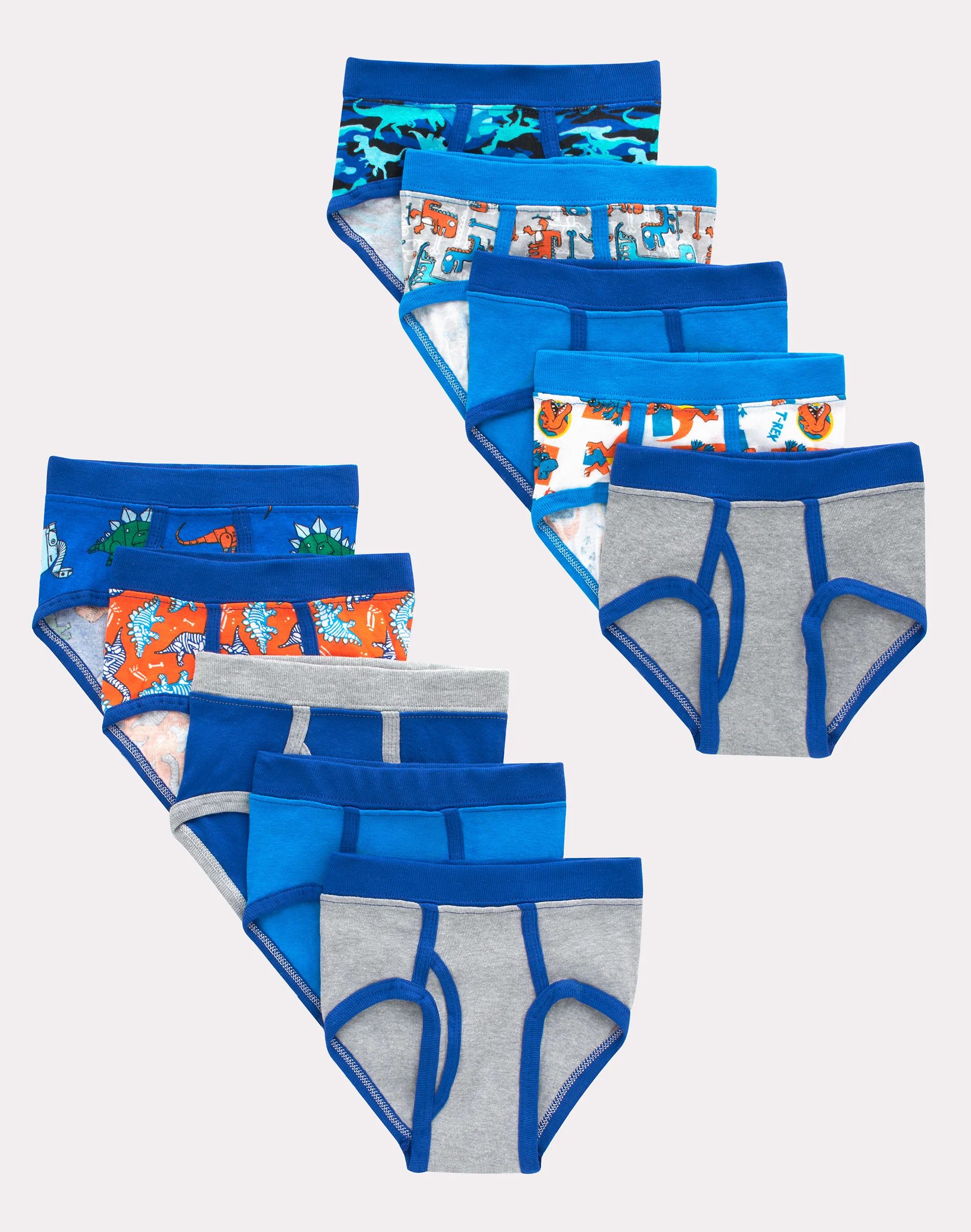 Hanes Toddler Boys' Tagless Briefs, Dinosaur Prints & Solids, 10-Pack #BTTW10
