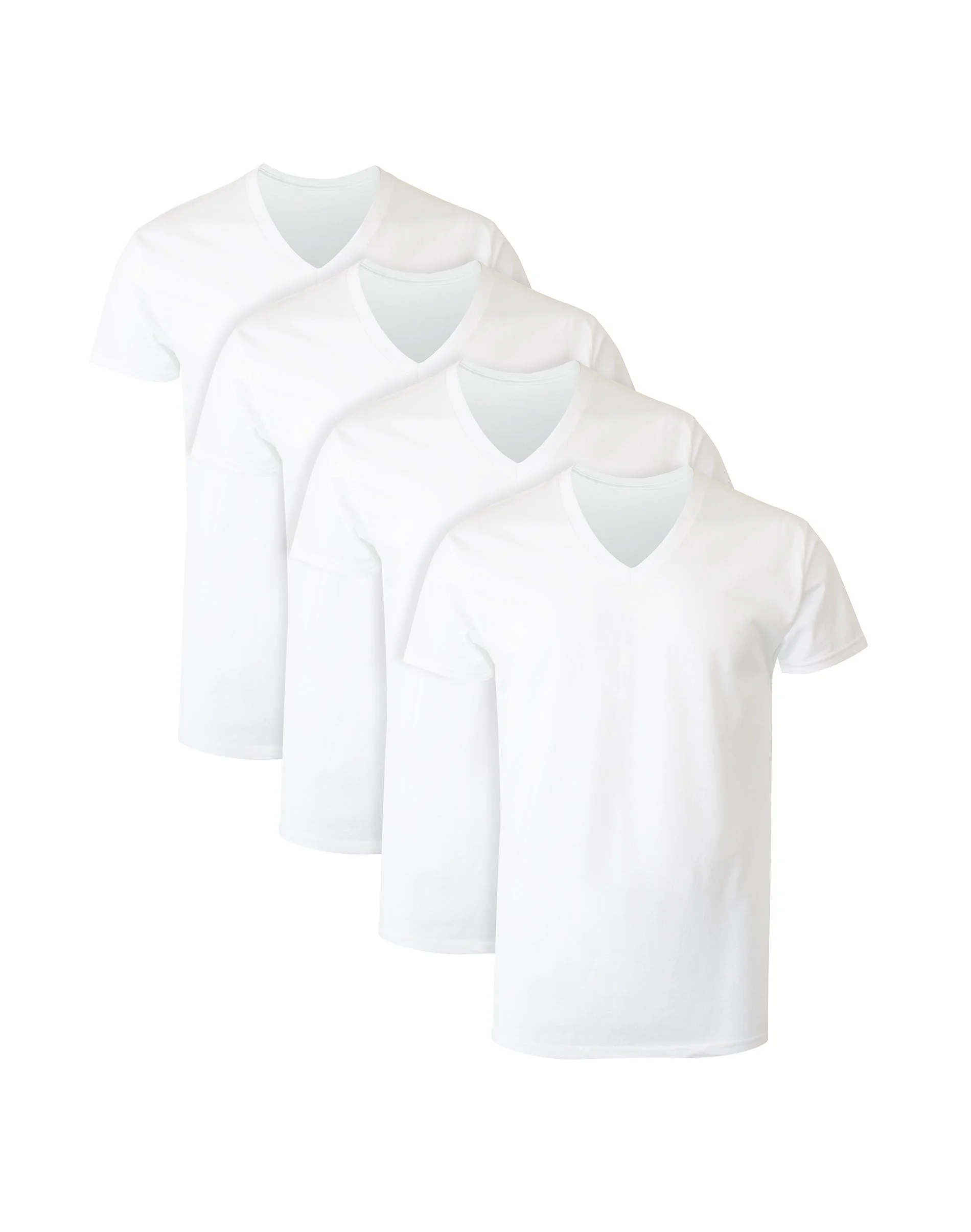 Hanes Ultimate Men's Moisture-Wicking V-Neck Undershirt, White, 4-Pack #UBT2W4