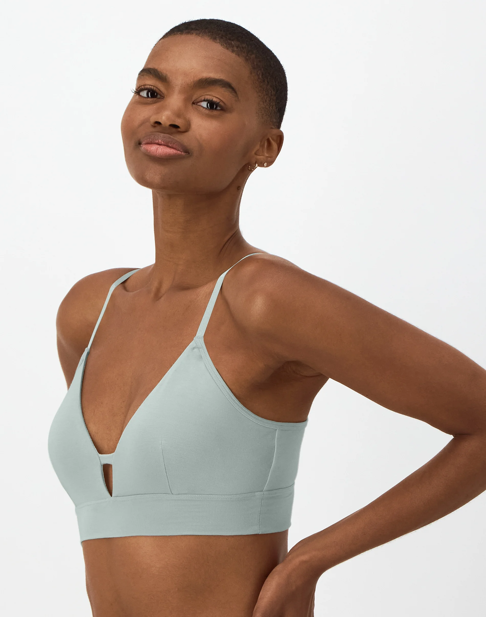 Hanes Originals Women's SuperSoft Longline Triangle Bralette #MHO110