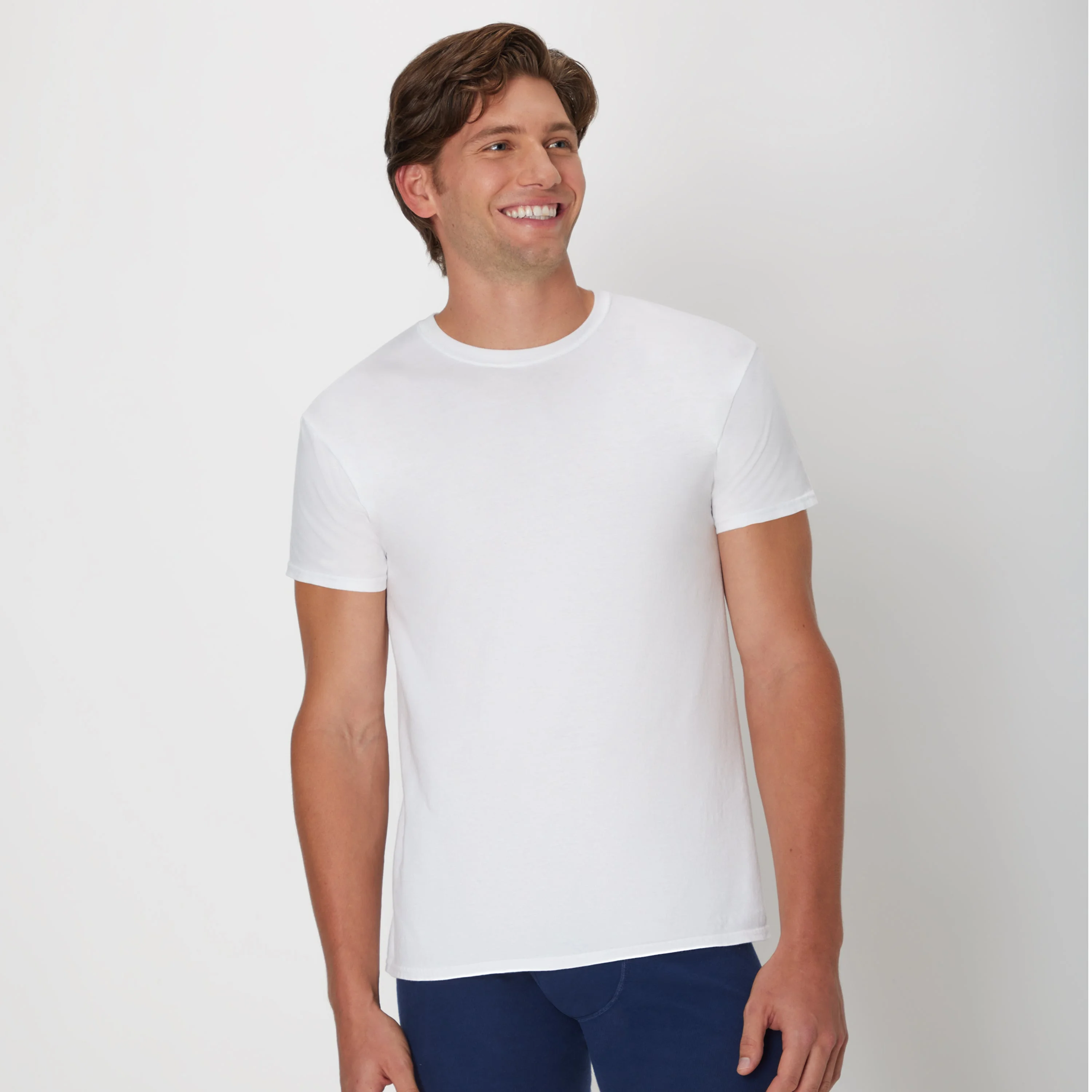 Hanes Ultimate Men’s ComfortSoft Crewneck Undershirt, White, 6-Pack #7870W6