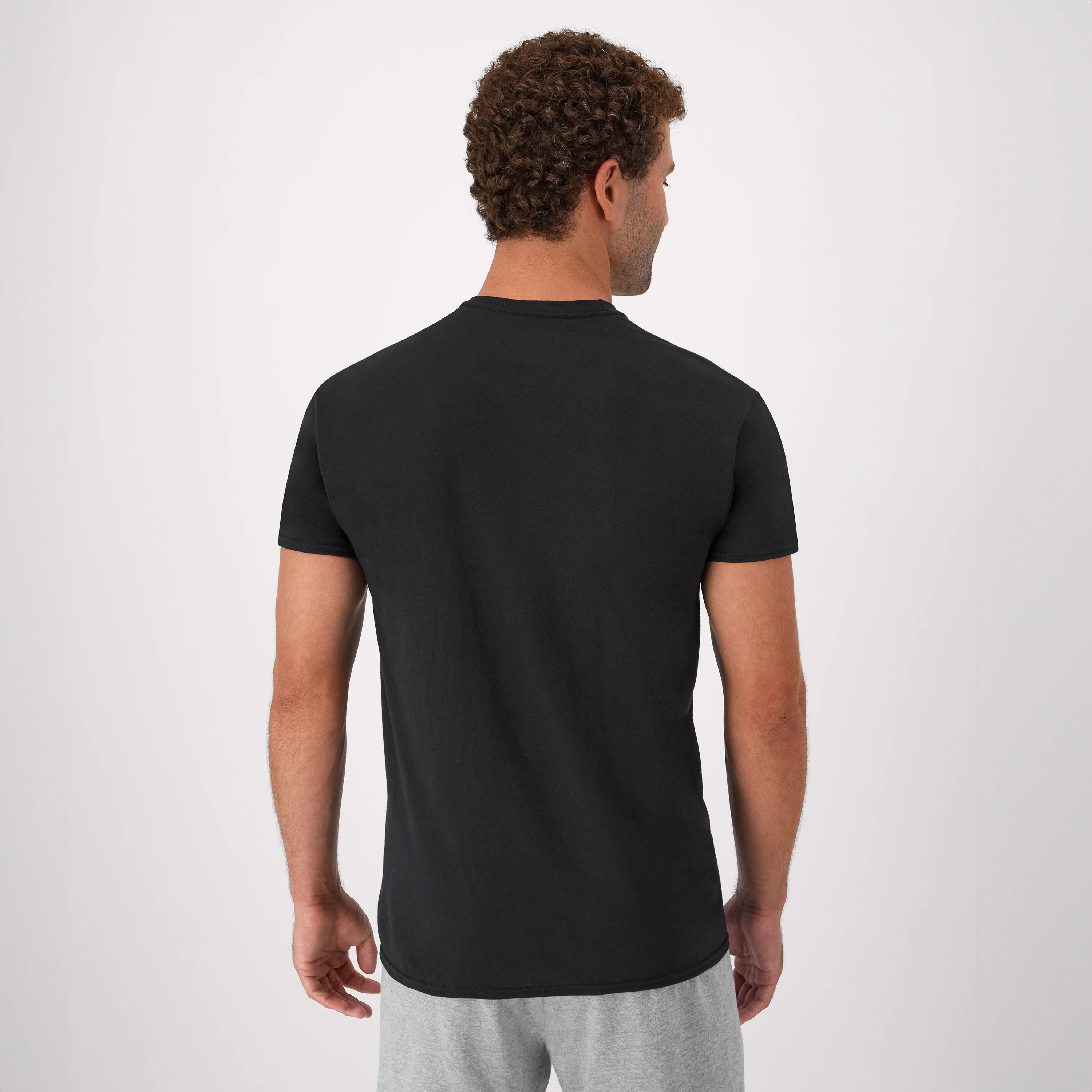 Hanes Men's T-Shirt Pack, Moisture-Wicking Stay-Tucked Undershirts, Black/Grey/Blue, 6-Pack #216BG6