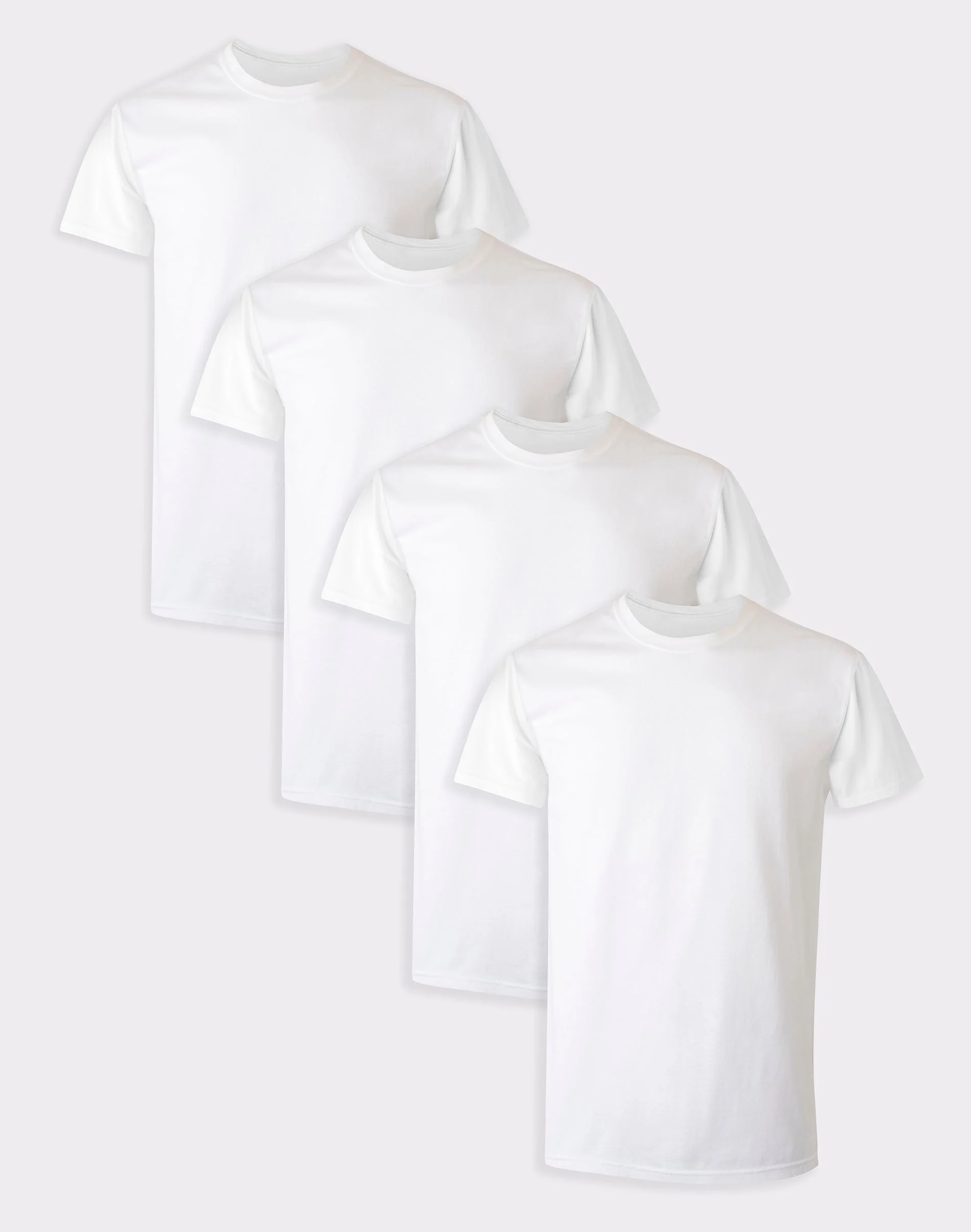 Hanes Ultimate Big Men’s White Undershirt Pack, Cotton, 4-Pack, (Big & Tall Sizes) #7870B4