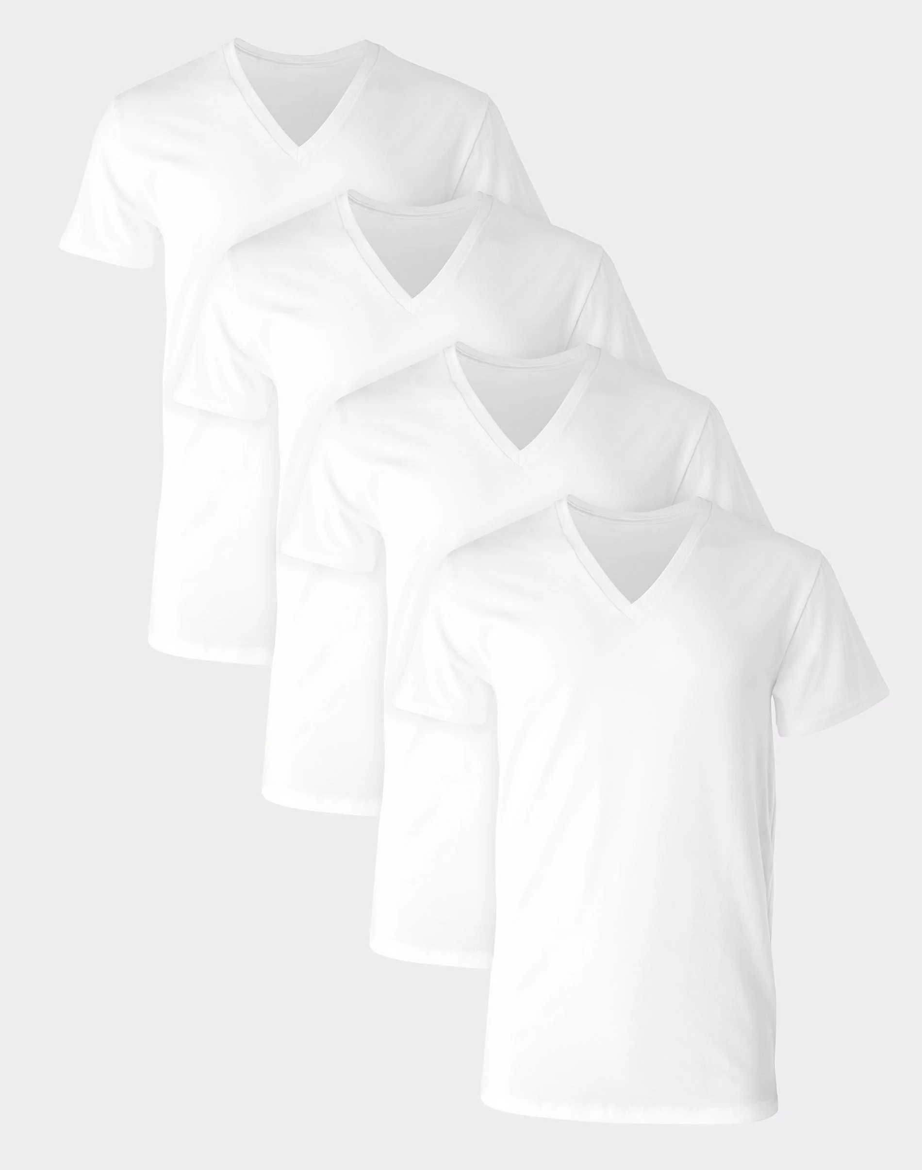 Hanes Ultimate Comfort Fit Men's V-Neck Undershirt, White, 4-Pack #UCF2W4