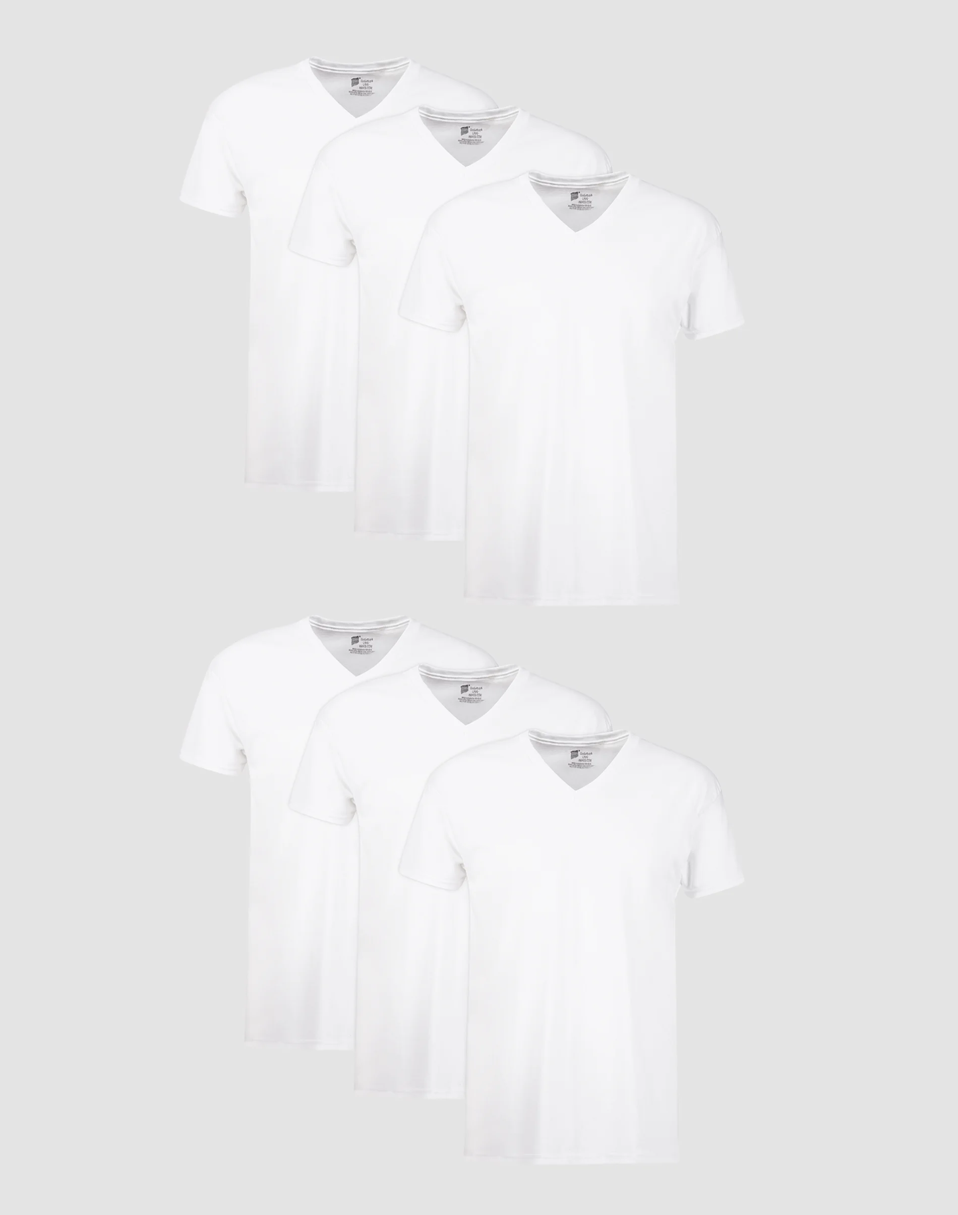 Hanes Men's Undershirt Pack, V-Neck, Moisture-Wicking Cotton with Odor Control, 6-Pack #777VP6