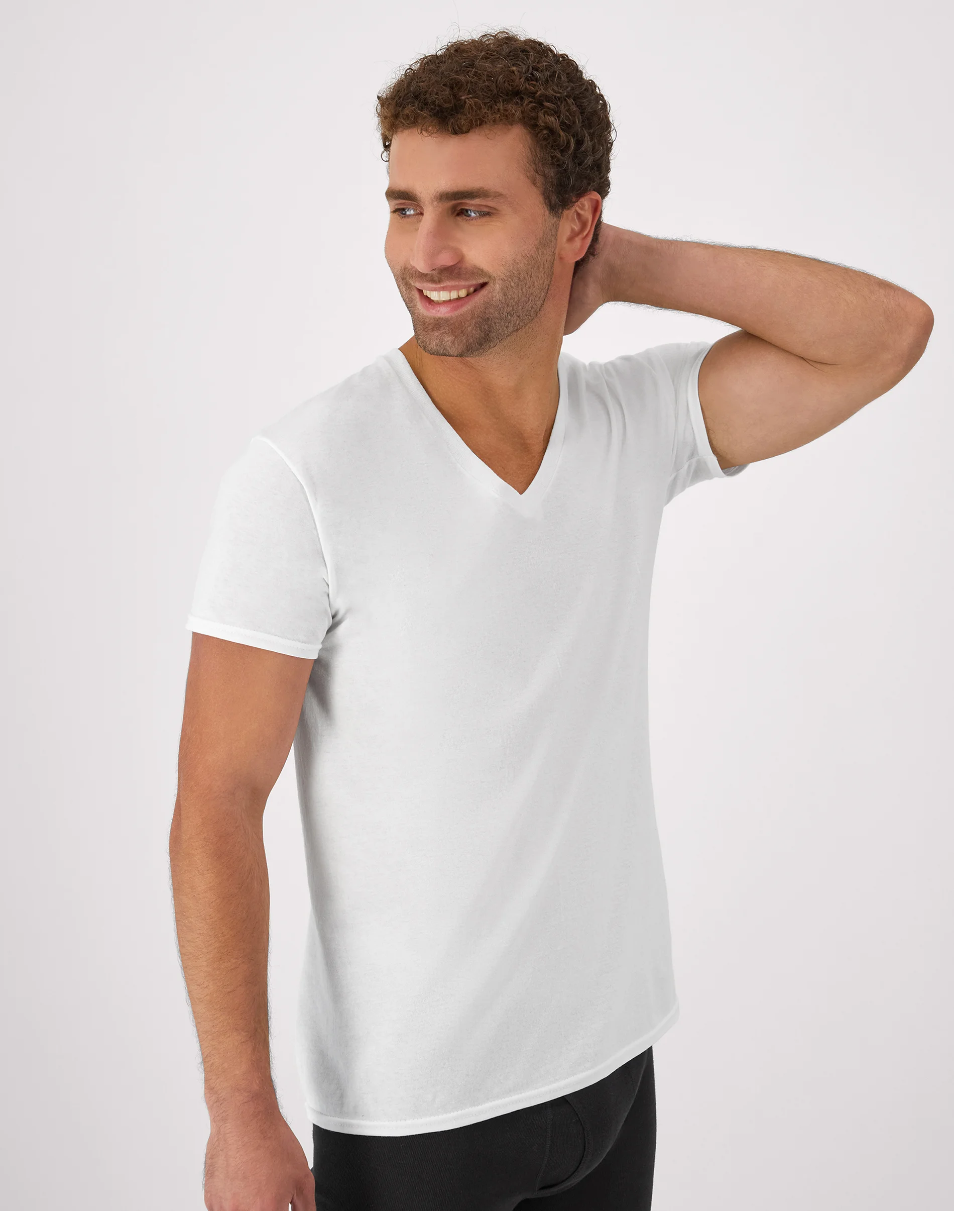Hanes Men's Undershirt Pack, V-Neck, Moisture-Wicking Cotton with Odor Control, 6-Pack #777VP6