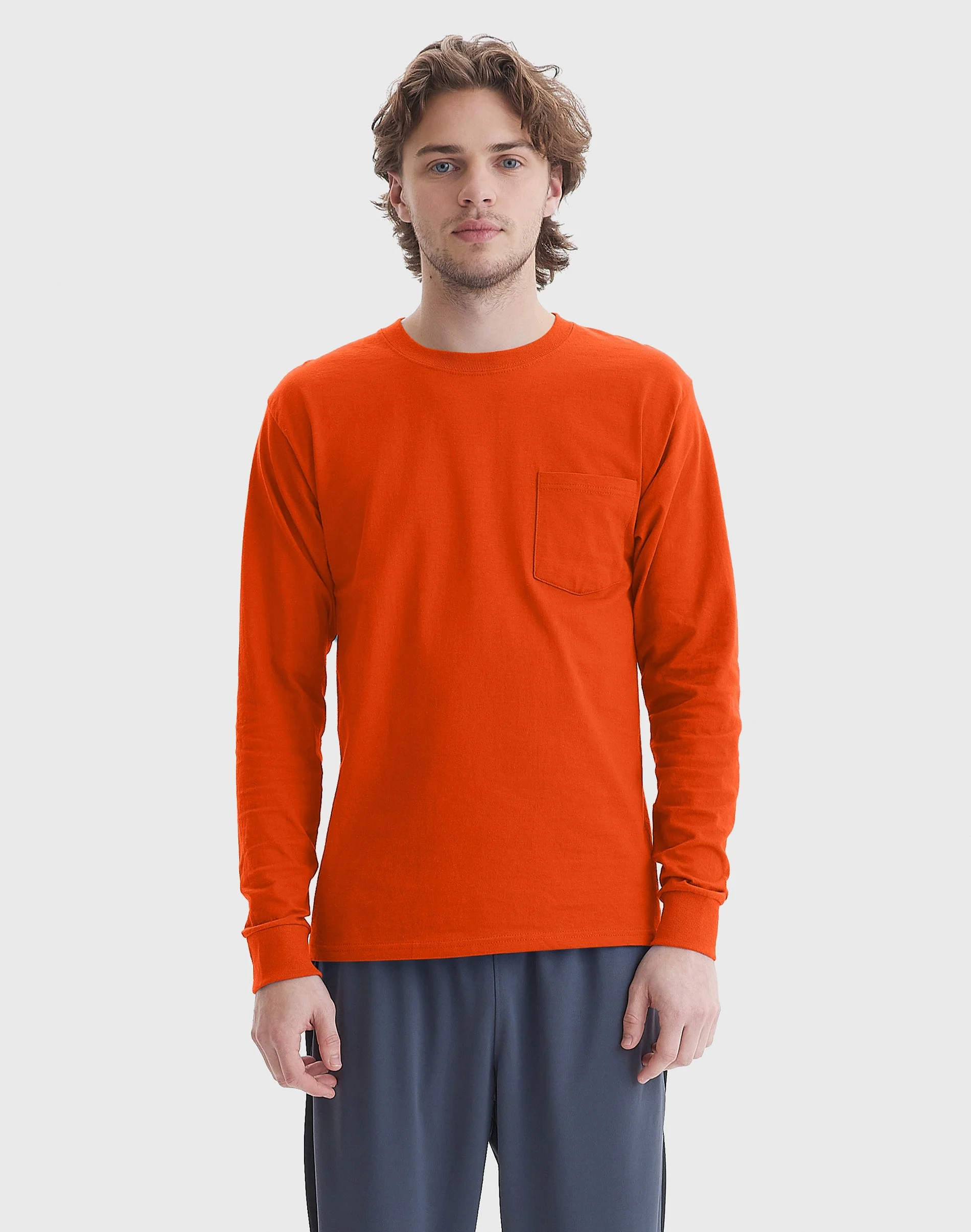 Hanes Authentic Men's Long Sleeve Pocket T-Shirt #5596