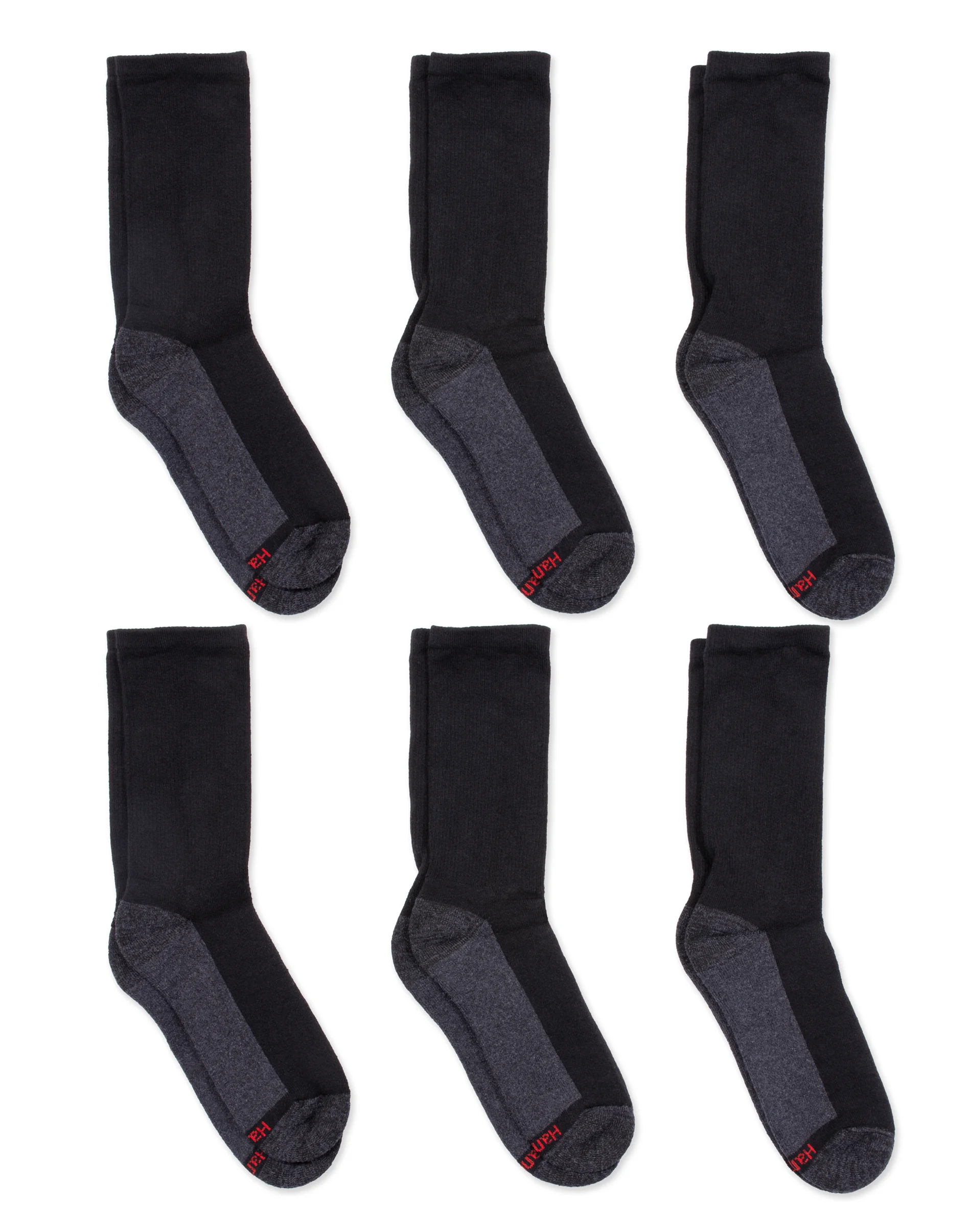 Hanes Double Tough Men's Crew Socks, Max Cushion, 6-Pairs #MC106 5 Hanes Double Tough Men's Crew Socks, Max Cushion, 6-Pairs #MC106